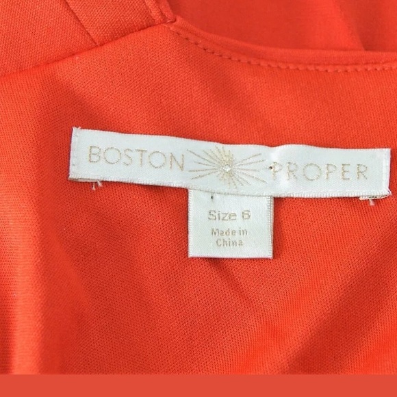 Boston Proper Salmon Ruched Jersey Dress size 6 - Picture 5 of 6